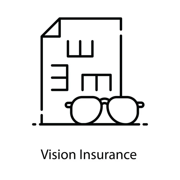 Ασφάλιση Όρασης Γυαλιά Φάκελο Μοντέρνο Επίπεδο Στυλ — Διανυσματικό Αρχείο