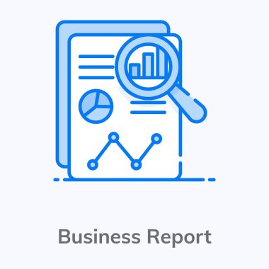Büyüteç altındaki temel veri tablosu iş raporu analiz simgesini gösteriyor