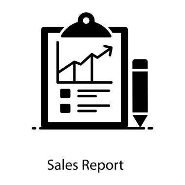 Düz vektör dizaynında satış raporu simgesi