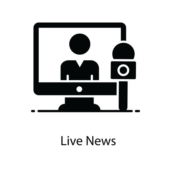 Mic Online Person Vector Live News — Stock Vector