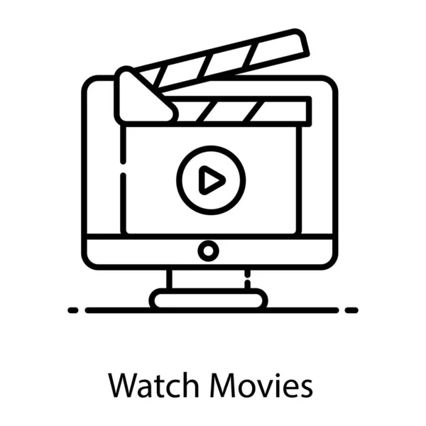 Sehen Sie Filme Icon Design Action Vektor Editierbarem Stil — Stockvektor