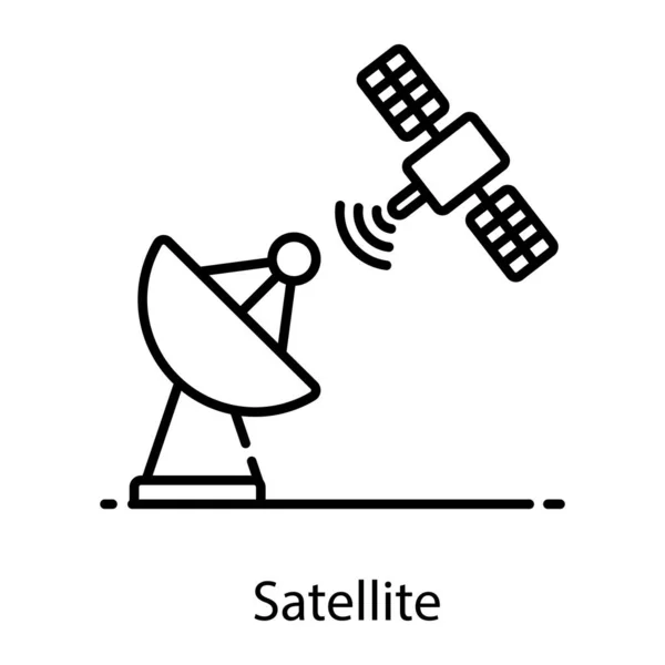 Uydu Simgesi Tasarımı Radyo Teleskobu Modaya Uygun Düz Stil — Stok Vektör