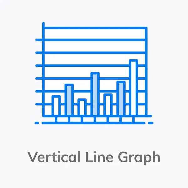 Vertical Line Graph Icon Flat Style Bar Chart — Stock Vector