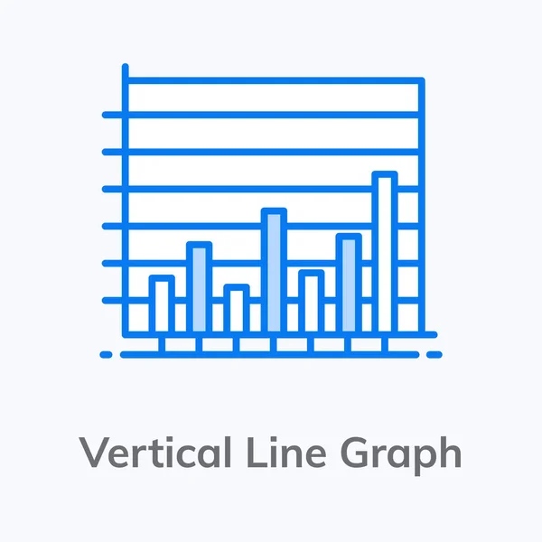 Verticale Lijn Grafiek Pictogram Platte Stijl Van Staafdiagram — Stockvector