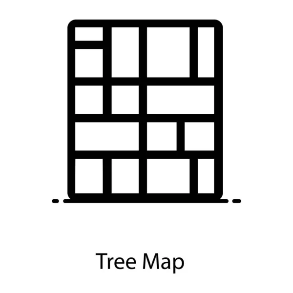 Visualización Datos Jerárquicos Utilizando Figuras Anidadas Icono Del Mapa Árboles — Vector de stock
