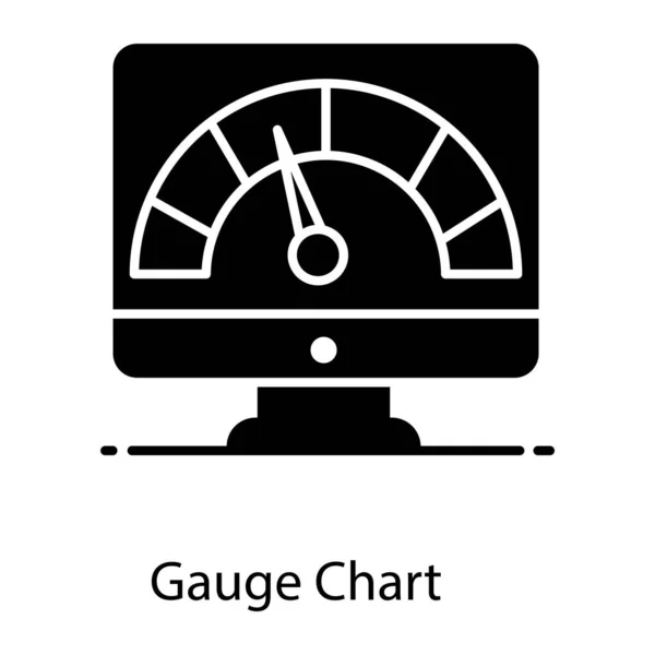 モニター内部の速度計 ゲージチャートのコンセプトアイコン — ストックベクタ