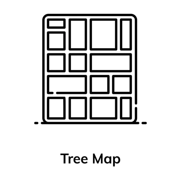 Visualización Datos Jerárquicos Utilizando Figuras Anidadas Icono Del Mapa Árboles — Vector de stock