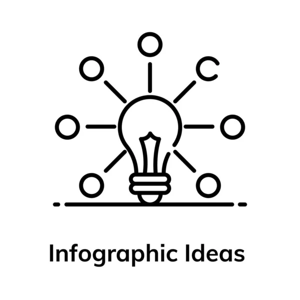 Lampadina Base Con Rete Nodi Che Mostra Icona Dell Idea — Vettoriale Stock