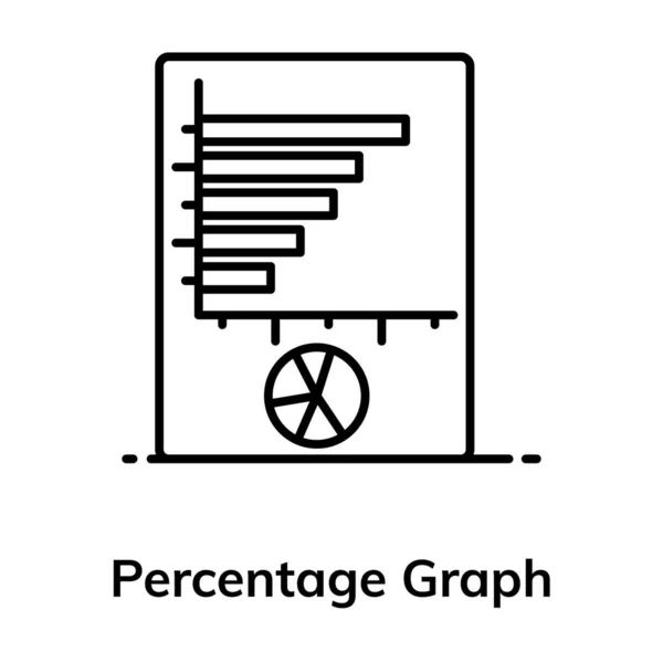 Diagramme Barres Avec Graphique Montrant Icône Graphique Pourcentage — Image vectorielle