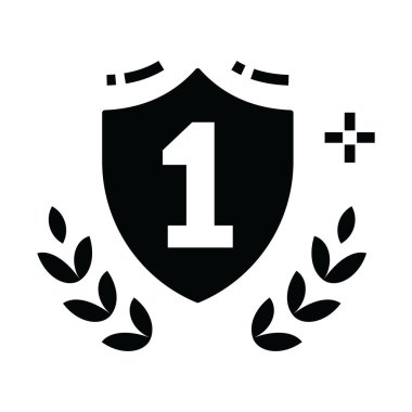 Bir numaralı rozet, düzenlenebilir stilde birincilik vektörü 