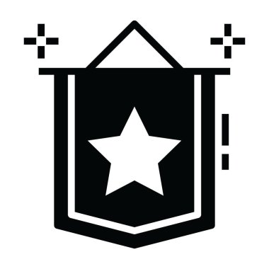 Yıldız pankartı vektör tasarımı, kurdele işareti 