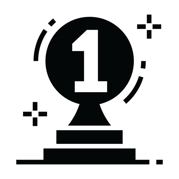 Vecteur Trophée Championnat Icône Glyphe Concept Succès — Image vectorielle