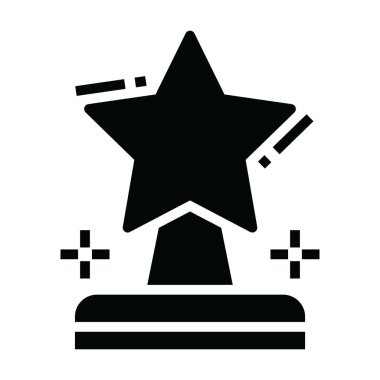 Yıldız kupa ikonu tasarımı, ödül kalkanı düzenlenebilir tarzda  
