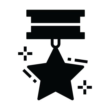 Yıldız madalya ikonu, askeri ödül moda kabartma tasarımı 