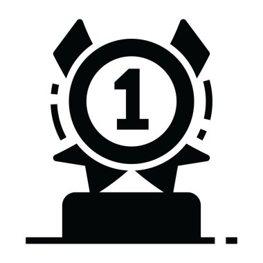 Bir amblemde bir numara, pozisyon kupası konsepti 