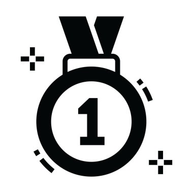 Ödül madalyonunun ikon tasarımı, bir numaralı vektör madalyası. 