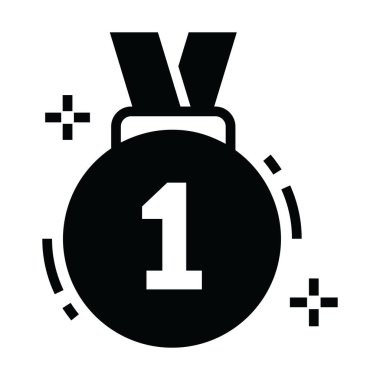 Spor madalya ikonu tasarımı, ödül madalyasının düzenlenebilir simgesi 