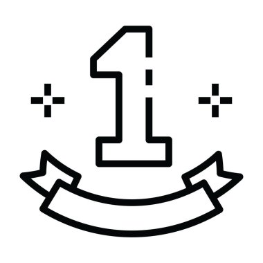 Modern dolgu tarzında birincilik simgesi, kurdele rozeti