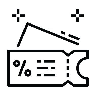 Küçük bir sayfa, sahibine seyahat etme ya da bir şeye katılma hakkı verir, bilet simgesi tasarımı 