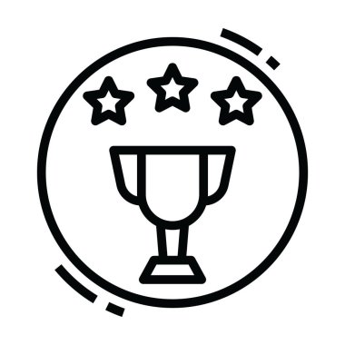 Üç yıldız ödülünün bir simge tasarımı, kabartma vektörü 