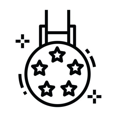 Beş yıldız madalyasının vektör tasarımı, düzenlenebilir doldurulabilir stil VIP madalyası 