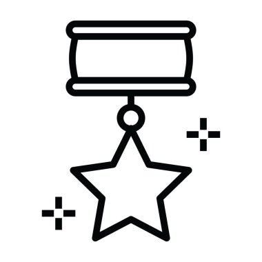 Yıldız amblemi simgesi, askeri ödül moda kabartma tasarımı 