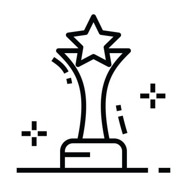 Yıldız kupa simgesi, ödül vektörü modern dolgu tarzında 