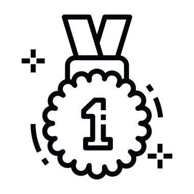 Pozisyon madalya simgesi tasarımı, birincilik konsepti 