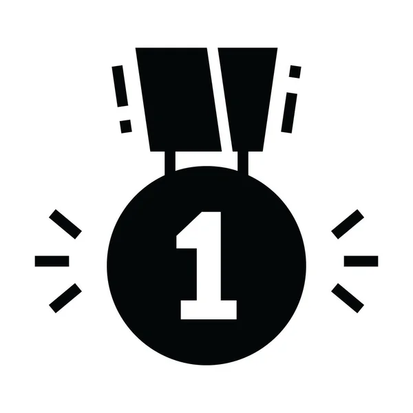 メダルのアイコンデザイン メダルナンバー1ベクトル — ストックベクタ