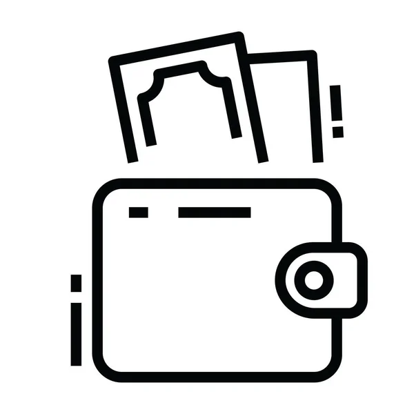 Σχεδιασμός Εικονιδίου Πορτοφολιού Μετρητών Τραπεζογραμμάτια Στο Εσωτερικό Εικονίδιο Πορτοφολιού — Διανυσματικό Αρχείο
