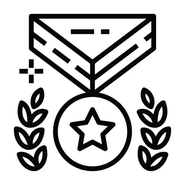 Medaljikon Redigerbar Fylld Stil Stämplad Metallskiva Som Används Som Personlig — Stock vektor
