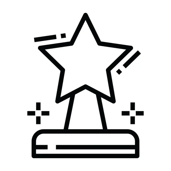 Σχεδιασμός Εικονίδιο Αστέρι Τρόπαιο Ασπίδα Βραβείο Επεξεργάσιμο Στυλ — Διανυσματικό Αρχείο