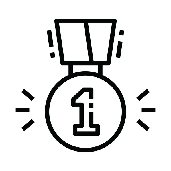 Icono Diseño Medalla Premio Medalla Número Uno Vector — Vector de stock