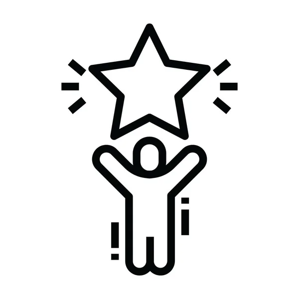 Ikona Człowieka Gwiazdą Przedstawiającą Osobę Vip — Wektor stockowy