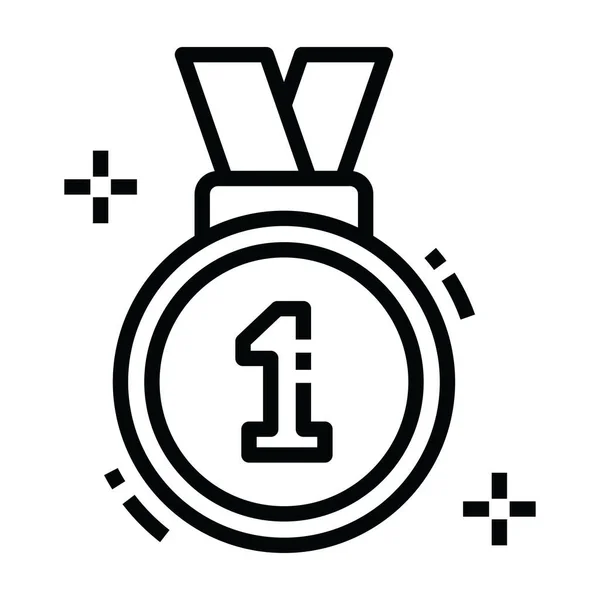 Eine Ikone Des Medaillons Medaille Nummer Eins — Stockvektor