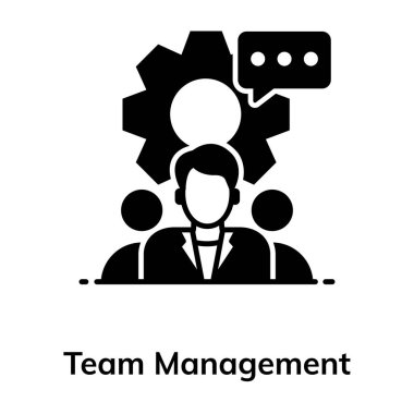 Kişiyle, takım yönetimiyle veya insan kaynakları simgesi tasarımı ile donat 