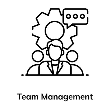 Kişiyle, takım yönetimiyle veya insan kaynakları simgesi tasarımı ile donat 