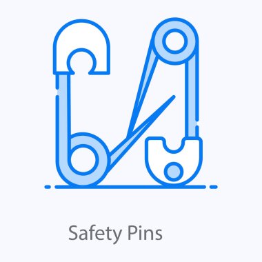 Emniyet pimleri vektör tasarımının düz simgesi, düzenlenebilir vektör 