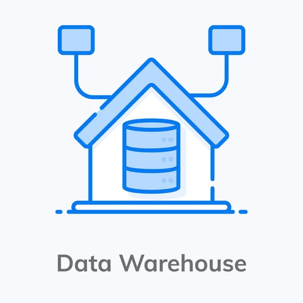 Projeto Vetorial Data Warehouse Vetor Editável Armazenamento Dados — Vetor de Stock