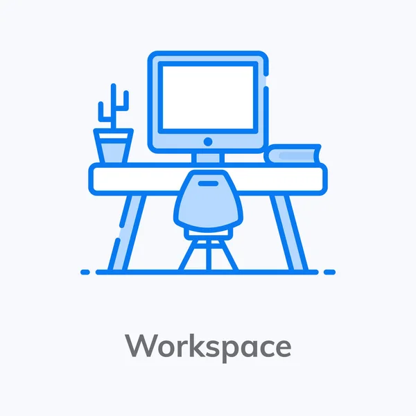 Diseño Del Icono Del Espacio Trabajo Lugar Trabajo Los Empleados — Vector de stock