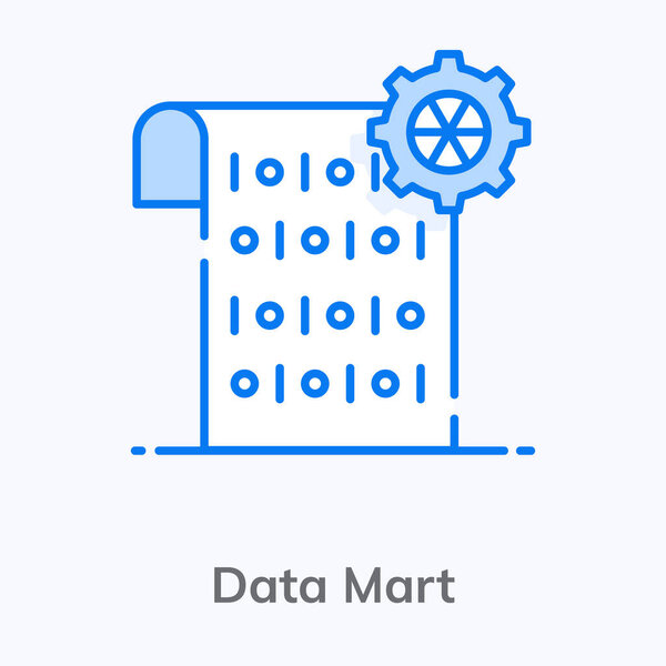 Data mart vector style, an icon of programming language 