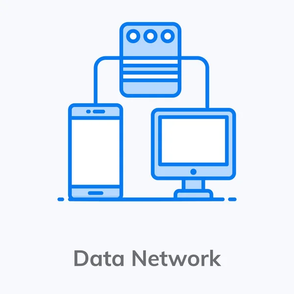 Datennetzwerk Icon Design Vektor Design Von Mobilfunknetzen Editierbarem Stil — Stockvektor