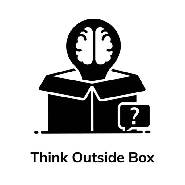 Think Box Vector Style Editierbare Ikone Des Kreativen Denkens — Stockvektor