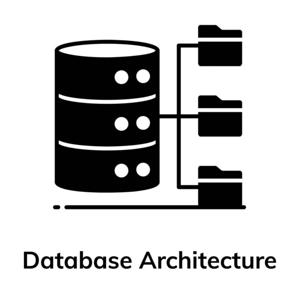 Architecture Base Données Style Vectoriel Une Icône Concept Réseau Sql — Image vectorielle