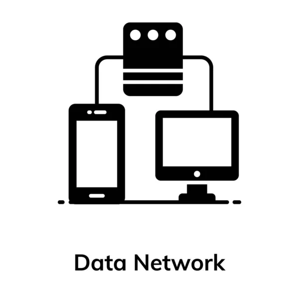 Datennetzwerk Icon Design Vektor Design Von Mobilfunknetzen Editierbarem Stil — Stockvektor