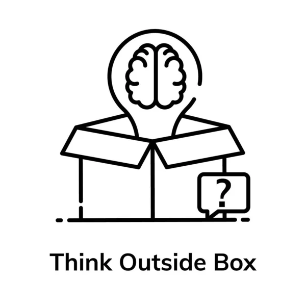 Think Box Vector Style Editierbare Ikone Des Kreativen Denkens — Stockvektor