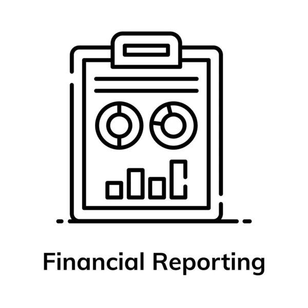 Diseño Icono Plano Estilo Concepto Informes Financieros Documento Informativo — Vector de stock