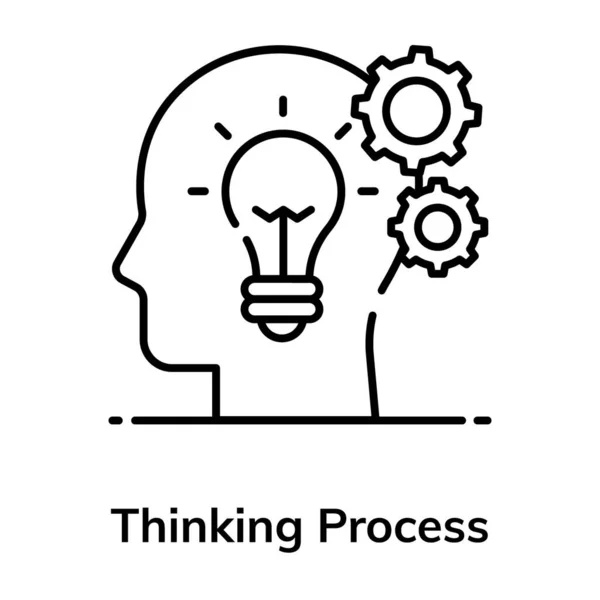 Diseño Del Icono Del Proceso Pensamiento Vector Del Desarrollo Cerebral — Archivo Imágenes Vectoriales