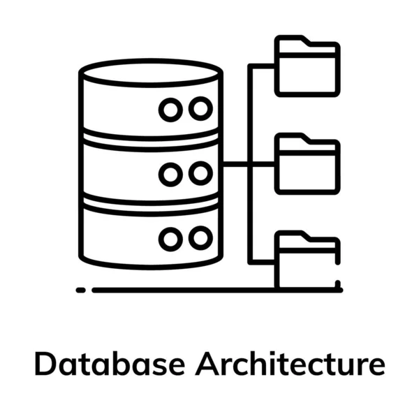 Architecture Base Données Style Vectoriel Une Icône Concept Réseau Sql — Image vectorielle