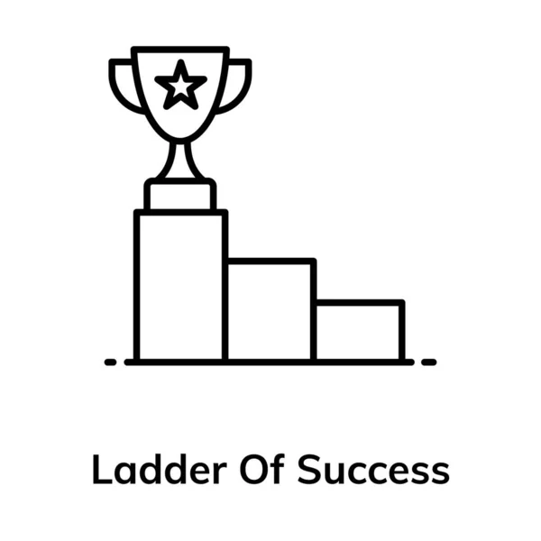 Лестница Успеха Икона Первенства Модном Плоском Стиле — стоковый вектор